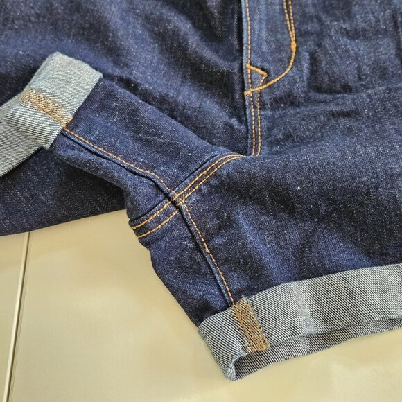 Old Navy Shorts Women 16 Navy Blue Cotton Roll Hem Stretch Beach Hippie Cottage - Picture 13 of 15